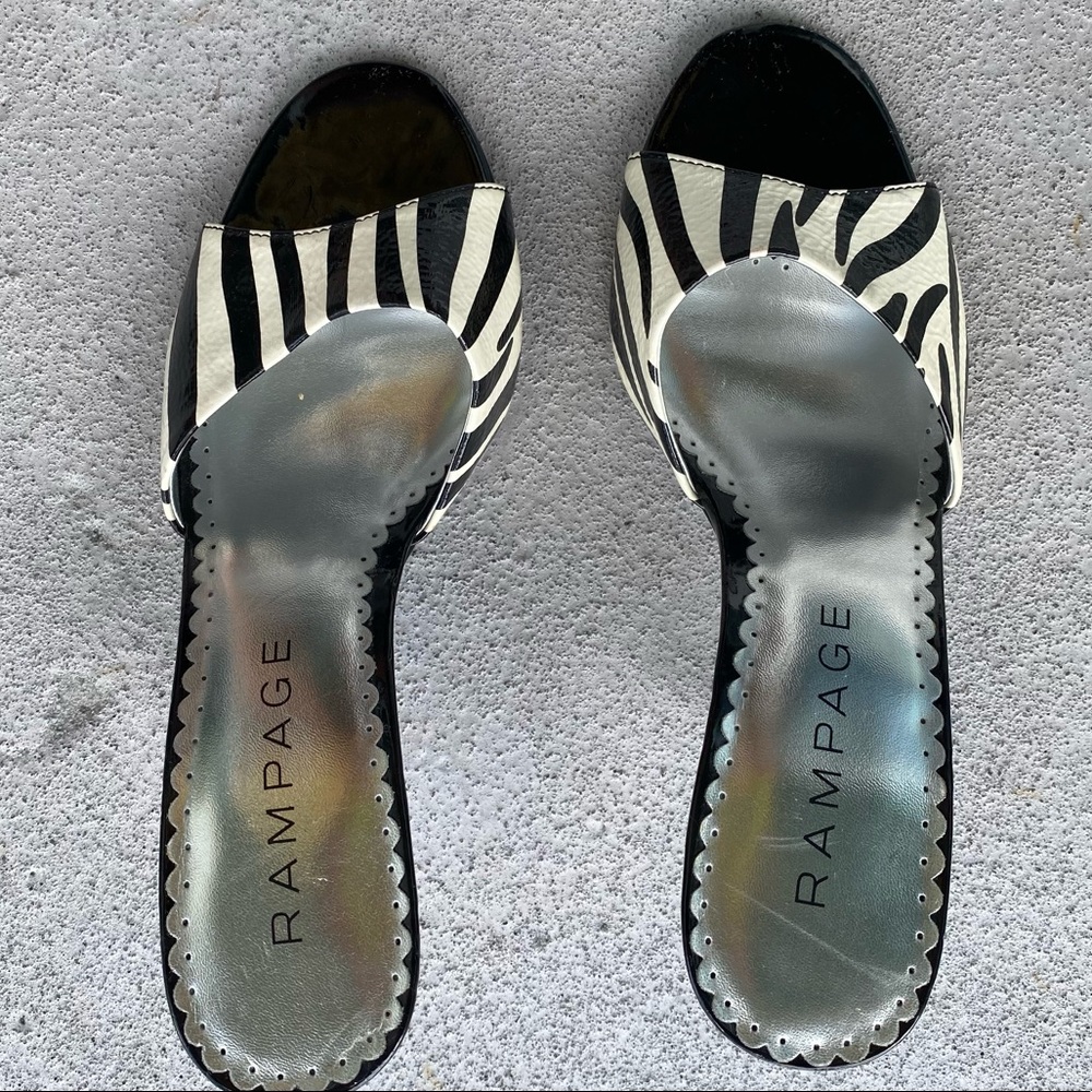 Rampage Y2k Black White Porsha Mule Heel 7.5 - Picture 7 of 7